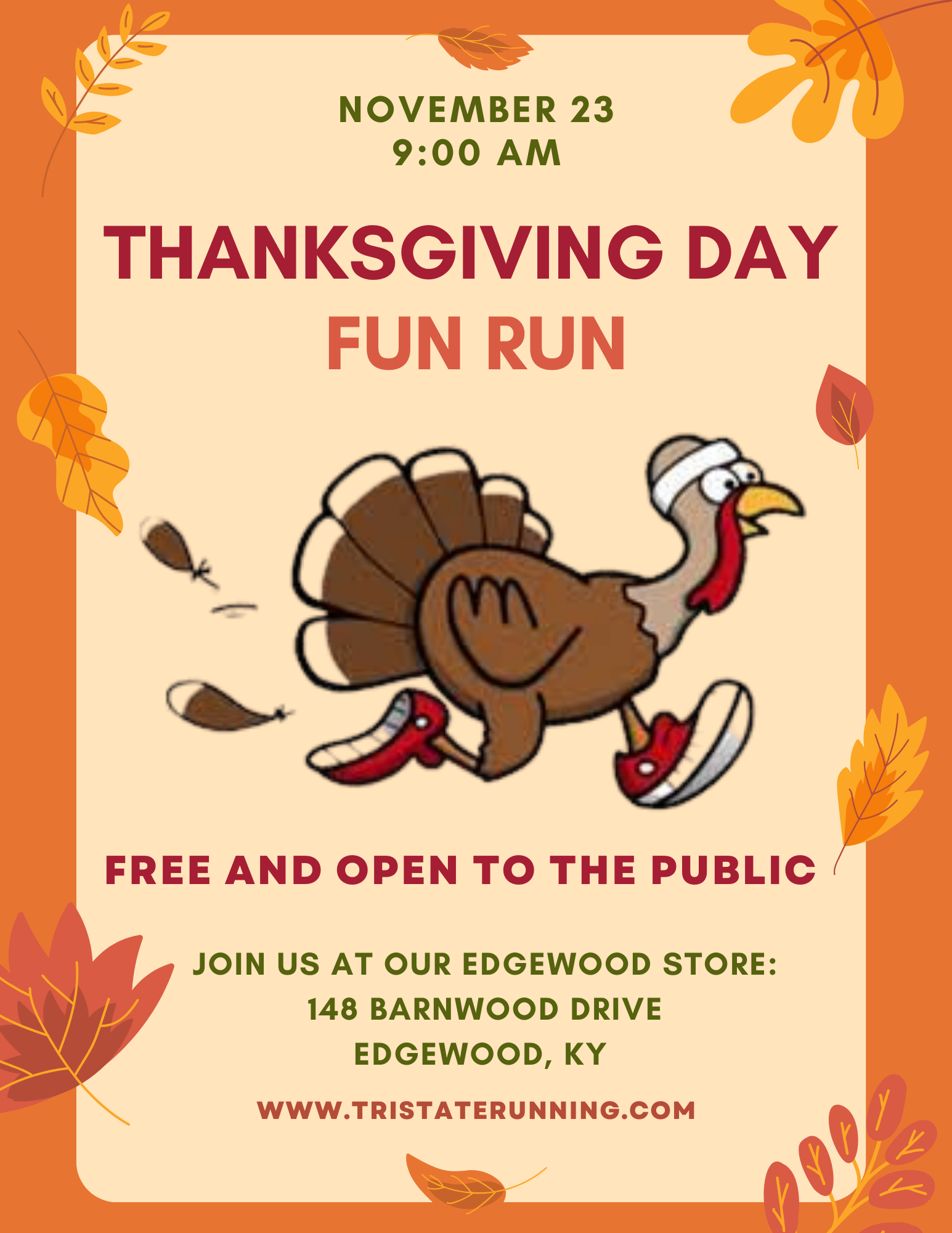 Thanksgiving Day Fun Run 2023 – Tri-State Running Company